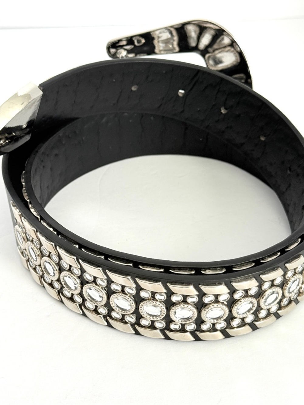 Women's Rhinestone Belt Faux Leather Casual Beaded Small-Medium - Picture 3 of 7